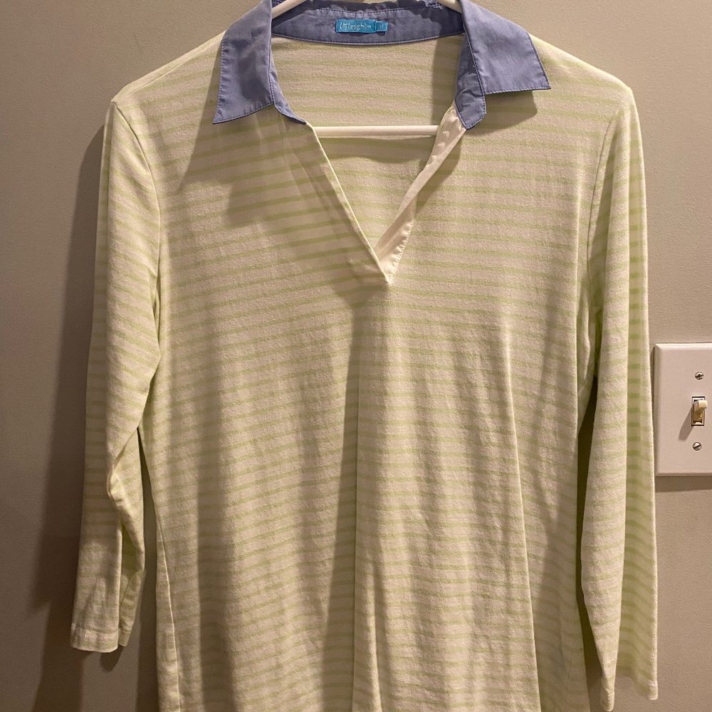 J McLaughlin Green/White Shirt